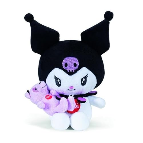 Trudi Kuromi e l'amico Orso Ettore | Peluche, idea regalo, Kuromi anniversary | 15x14,5x10 cm taglia XS | Hello Kitty and friends | modello 25046