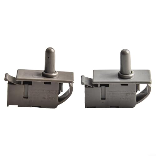 2 Pack Refrigerator Door Light Switch Push Button for Freezer 250V 125V Rated Voltage Gray Normally Closed Fridge Parts for Providing Convenient Control Over Refrigerator Lights