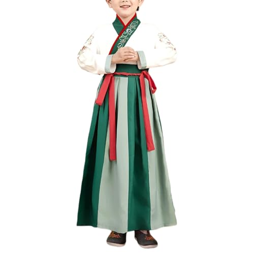 Robe traditionnelle chinoise pour filles de 3 à 8 ans en soie satinée