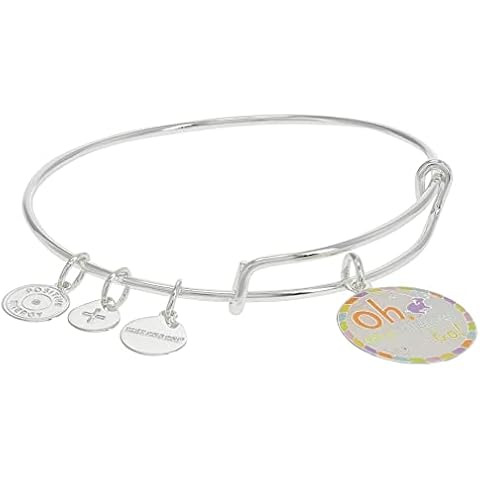 Alex and Ani Dr. Seuss™, Oh The Places You'll Go Expandable Bangle Bracelet, Shiny Silver Finish, Multi-Color Charm Cover