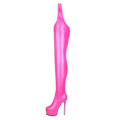 Over The Knee High Boots Stiletto Heel Black Platform Thigh High Boots For Women Lace Up Zipper Boots For Cosplay Custume3