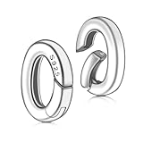 2PCS Tiny S925 Sterling Silver Oval Ring Jewelry Clasps, Lobster Spring Clasp Shortener Clip Carabiner Necklace Clasp Connector Clasps Jewelry Making DIY Hardware Replacement