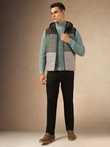 Image of Dennis Lingo Regular Fit Sleeveless Hooded Colorblock Men Jacket