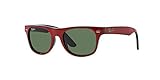 Ray- Ban Junior JUNIOR WAYFARER - TOP RED ON BLACK Frame GREEN Lenses 44mm Non-Polarized