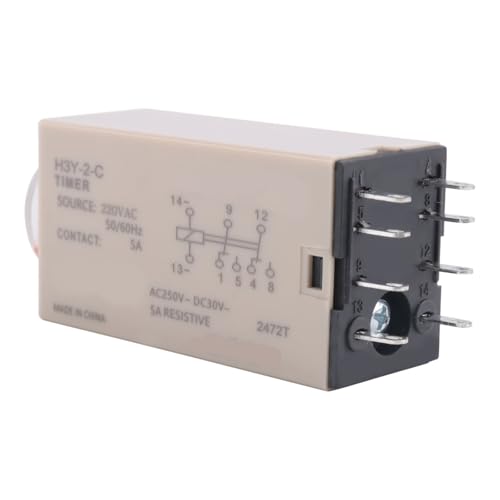 Relais temporisé 10 s H3Y-2 AC 220 V commande temporisatrice bouton rotatif 8 plots