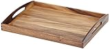 Zassenhaus Serviertablett Holz | rechteckig | mit Tragegriffen | 53×41×7cm | Teetablett | aus nachhaltig angebautem Akazienholz