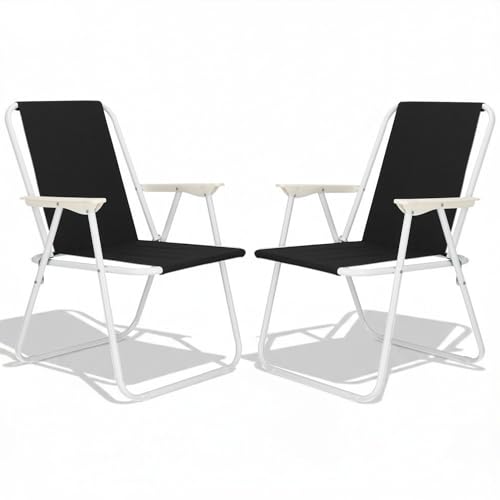 SPRINGOS Lot de 2 chaises pliantes avec accoudoirs 58,5 x 52 x 73 cm
