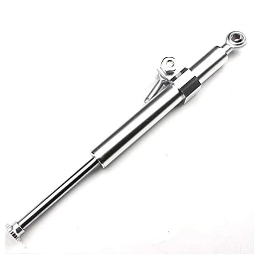 Motorcykel Prydnadslister 4colors Universal MC Stötdämpare Riktning Damper tillbehör 330mm Aluminum motorcykel styrdämpare ForkStabilizer (Color : Silver)