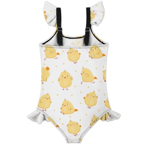 Image of Girls One Piece Swimsuit Lovely Cute Animals Ruffles Swimwear Bathing Suits 3-12 Years