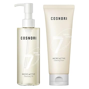 COSNORI Double Cleanser Set - Micro Active Cleansing Oil & Foam - Vegan, Non-Irritating, Deep Cleansing, Korean Skin Care