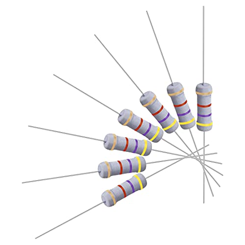 sourcing map 50Pcs 4.7K Ohm Resistor, 1W 5% Tolerance Metal Oxide Film Resistors, Axial Lead, Flame Proof for DIY Electronic Projects and Experiments