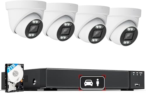 Image of 4K POE Security Camera System Outdoor, 8MP Smart Cameras System for Business Home, with AI Motion Detection, 12MP NVR with 2TB HDD for 24 /7 Recording