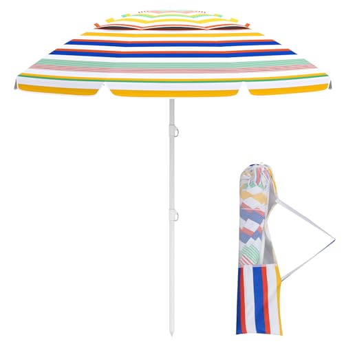 KOMFOTTEU Ombrellone da Spiaggia 200 cm Portatile con Borsa di Trasporto
