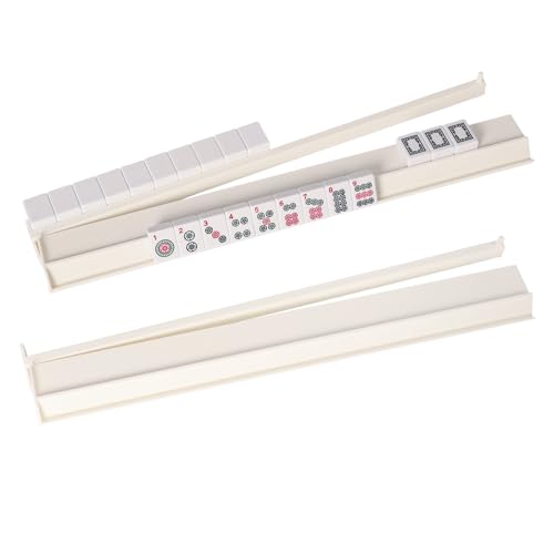 4 Racks con Pusher para Mahjong, Blanco