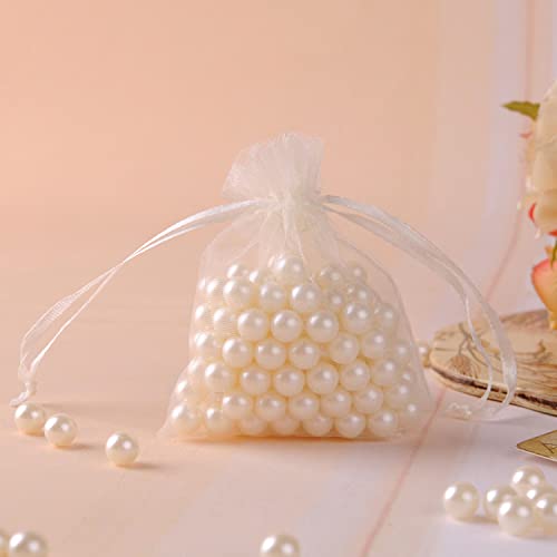 Gudotra 100 Pezzi Sacchetti Organza Bianco Sacchetti Bomboniere Bustine Portaconfetti Per Matrimonio Compleanno Comunione Regalo Caramelle (7Cm*9Cm) - 4