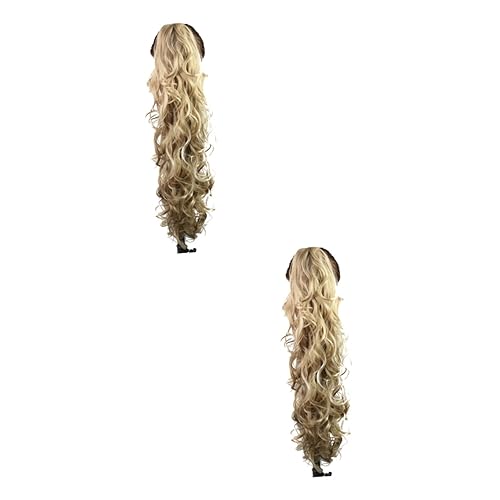 Lot de 2 pinces à queue de cheval bouclée en cheveux synthétiques à pinces