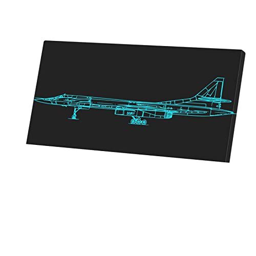 Dessin avion militaire URSS tableau sur toile pour personnaliser un intérieur industriel