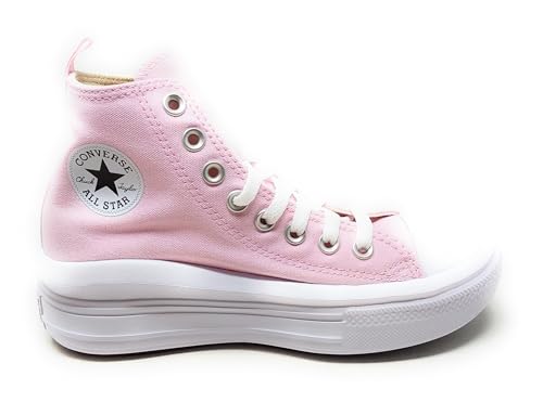 Converse A15857C All Star Chuck Taylor Move Hi, zapatos de mujer de lona, rosa (New Found Bloom), suela plataforma blanca, Rosa, 40 EU
