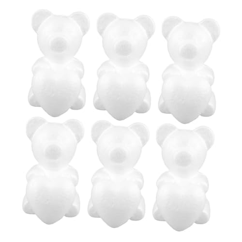 COOLHIYA 12pcs DIY Foam Models Bear Heart Shapes Creative Craft Supplies for Handmade Valentine S Day Romantic Decorations Use Crafting Materials for All Skill Levels
