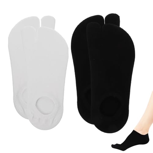 Amosfun 2 paia di calzini infradito Tabi Geta calzini in stile giapponese Flip Flop calzini Split Toe Topper calza per uomini e donne