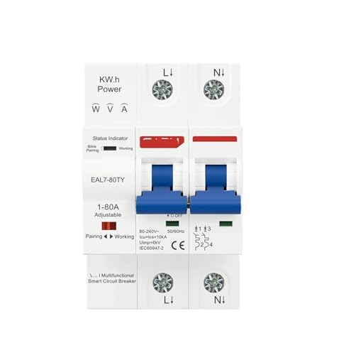 Disjoncteur EAL7-80TY 2P évite les pannes d'appareils grâce à la coupure surtension 230V