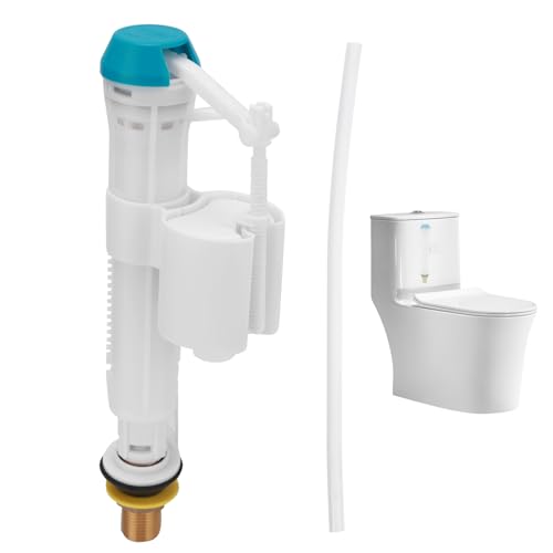 PCXWTLN Adjustable Toilet Fill Valve, Bottom Entry Inlet Float Valve 1/2 Inch, Copper Water Inlet Valve, Telescopic General Toilet Cistern Parts (White)