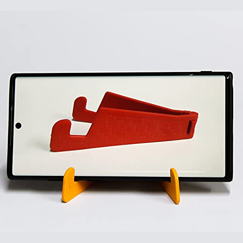 Image of FCS Universal Mobile Phone Stand Holder and Tablet Stand Holder, Pocket Size, Foldable, V Type, Compatible for All Smartphones, Tablets, Ipads, Ebook Readers. 2 Pc. Set ( 1 Pack ) (Red)