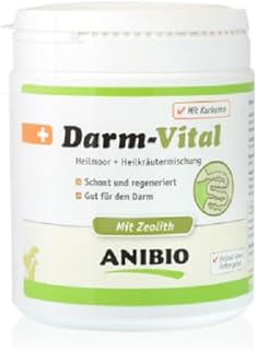 Anibio Darm - Vital 420g | Kräutermischung | aus anerkannten, natürlichen und wirkungsvollen Heilpflanzen | mit Kurkuma | Heilmoor | Schont und regeneriert den Darm | für Hunde und Katzen | Darmvital