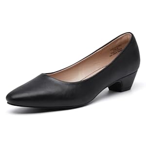 Women’s Low Chunky Heels Pumps Comfortable Pointed Toe Dressy Work Shoes