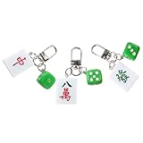 BESPORTBLE Llavero Creativo de Mahjong 3 Piezas Conjunto Metálico y Resina Decoración para Colgar Bolsos y Llaves Accesorio Multifuncional para Regalos y Fiesta