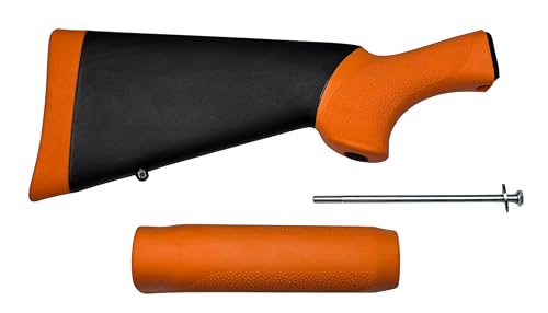 Hogue Remington 870 12 Gauge OverMolded Rubber Shotgun Stock and Forend, Less Lethal Orange - 08742