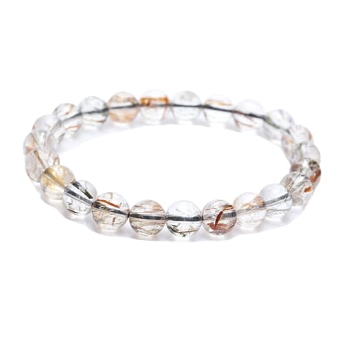 [Ｋ　ＫＯＵＯＫＵ　古憶] ブラック スーパーセブン ブレスレット 8mm パワーストーン 天然石 数珠（ブラック スーパーセブン-8mm）