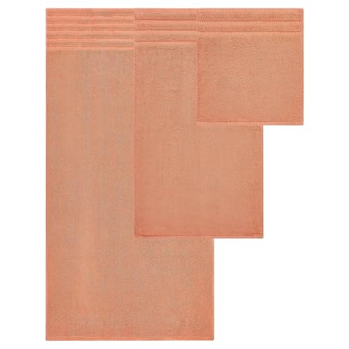 Image of Modern Threads 6 Piece Bath Towel Set Bathroom Set w / 2 Bath Towels, 2 Hand Towels, & 2 Wash Cloths 100% Cotton, Super Absorbent & Extra Soft Reversible Natural Vine (Rust Orange) 1 Set (Pack of 8)