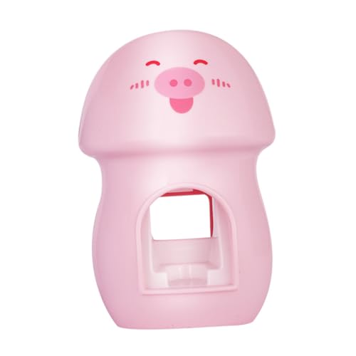 SWOOMEY 1Pieza Automático de Pasta Cerdito Soporte Cepillos Pared Estante Práctico Color Rosa Organizador sin Perforaciones