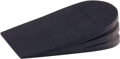 Makryn Adjustable Orthopedic Heel Lift for Leg Length Discrepancies and Heel Pain,Sports Injuries,and Achilles tendonitis,Height Increase Insoles (Black, Small(Single Lift))