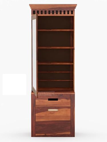 Image of VeLivings Solid Wood Wooden Dressing Table for Bedroom with Drawer, Mirror and Large Storage Space with Stool | Long Dresser Table with Mirror (Honey Finish)
