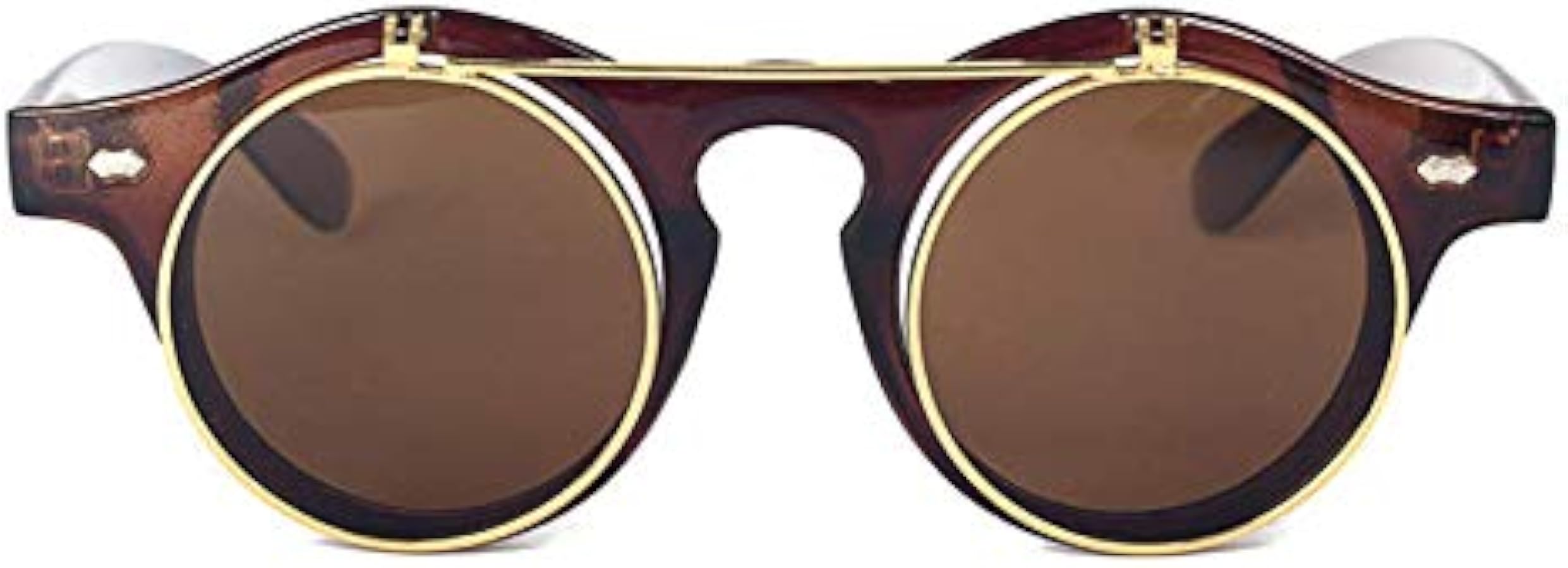 Amazon.com: Kyiduo Retro Steampunk Round Circle Flip Up Sunglasses