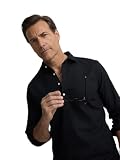 SILBON Polera Sport Lino Negro para Hombre Talla XL