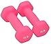 Signature Fitness Set of 2 Neoprene Dumbbell Hand Weights, Anti-Slip, Anti-roll, Hex Shape Colorful (Set with Rack: 20-Pound, 3 Pairs)