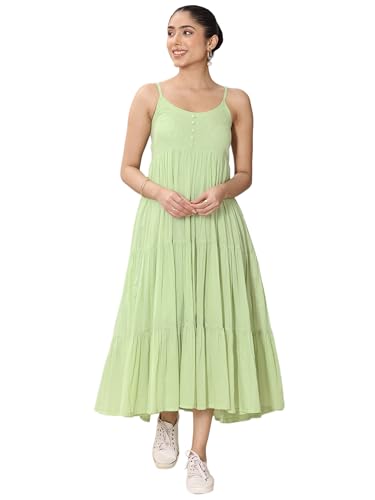 Image of Libas Womens Solid Cotton Fit and Flare Dress for Women