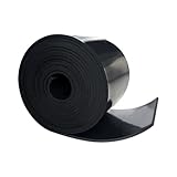 Black Solid Rubber Strip, 1/8 (.125)' Thick X 4' Wide X 10'Long, Solid Flat Rubber Roll for Anti-Slip, Anti-Vibration, DIY Gaskets, Crafts, Sealing, Supports, Protection