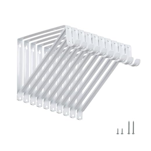 HOME MASTER HARDWARE Heavy Duty Closet Shelf & Rod Brackets, Wall Mounted Closet Shelves Bracket with Rod Shelving Support, White with Screws 10-Pack