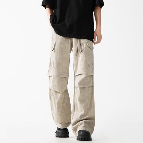 Men's Pants Workwear Denim Retro High Street Couple Style Loose Fit Spring Trouser for Men3