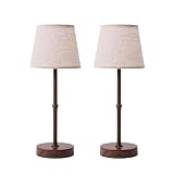 FAPEMIH Cordless LED Table Lamp, 6000mAh Rechargeable Battery Operated Desk Lamp, 6-Level Dimming Metal Portable Nightlight for Restaurant, Bedroom, Bar, Patio, Wood Grain 2 pc