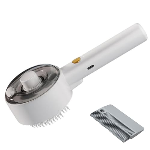 Cepillo Gatos Vapor 4 en 1 - Antiestático con Peine de Masaje, 2 Modos de Niebla, Ideal para Pelo Corto y Largo Gatos y Perros, Elimina Nudos y Pelo Suelto + Regalo: Peine Electrostático