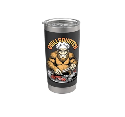Bigfoot BBQ Grillsquatch Sasquatch Barbecue Grill Cook Chef Stainless Steel Insulated Tumbler