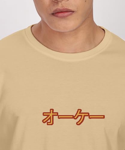 Image of SHODOX Bio-Washed Anti Bacterial 100% Pure Cotton Men's Oversized Aesthetic Premium Printed T-Shirt | Cozy Soft, Less Wrinkles Loose Fit, Drop Shoulder, Korean Baggy Style Tees for Mens