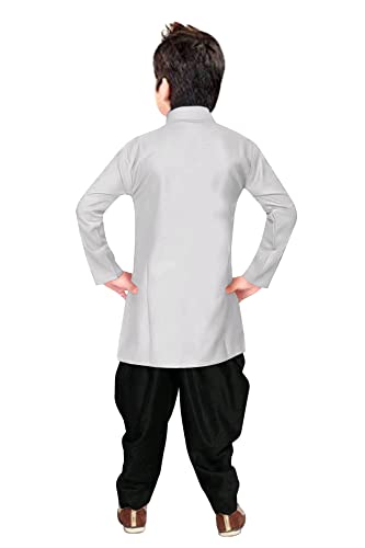 Image of Boys' Cotton Printed Krishna Style Kurta and Dhoti Pant Set