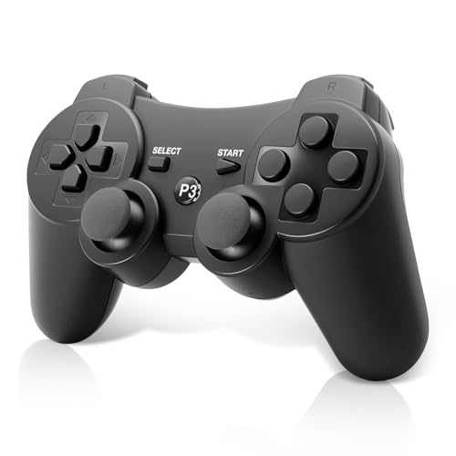 Effdrdfs Wireless Controller for PS-3, Bluetooth Game Controller with 6-Axis/Dual Vibration/Rechargeable/360° Joysticks, Gaming Gamepad Joystick with Charging Cable for PS-3(Black) (Black-1pcs) Effdrdfs Wireless Controller for PS-3, Bluetooth Game Controller with 6-Axis/Dual Vibration/Rechargeable/360° Joysticks, Gaming Gamepad Joystick with Charging Cable for PS-3(Black) (Black-1pcs)
