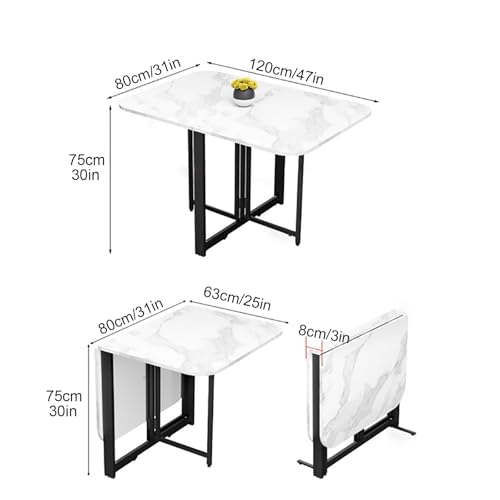 Table pliante mobile blanche de 100cm pour un dîner convivial en cuisine